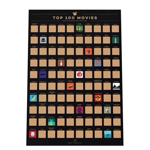 100 movies scratch off poster