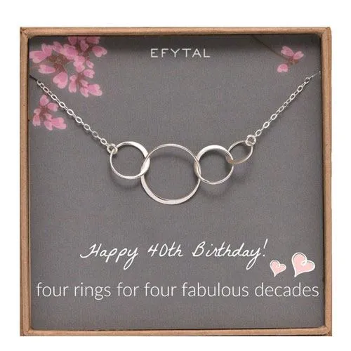 40th birthday necklace gift