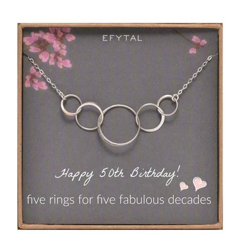 50th birthday necklace gift