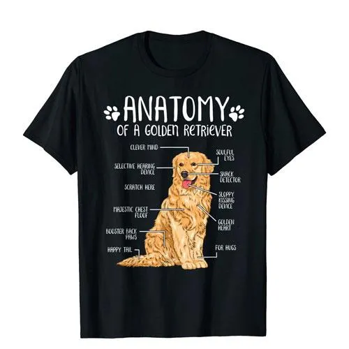 golden retriever anatomy t-shirt