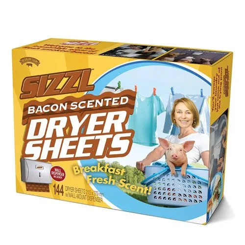 bacon scented dryer sheets