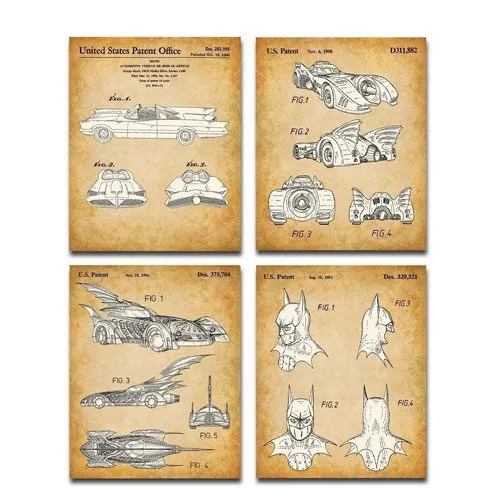 batmobile patent art prints