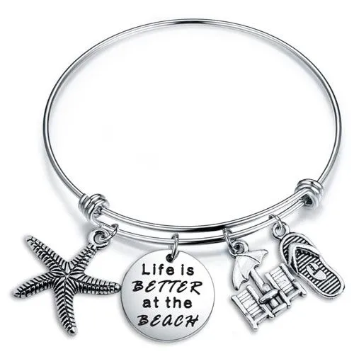 life is better at the beach bracelet