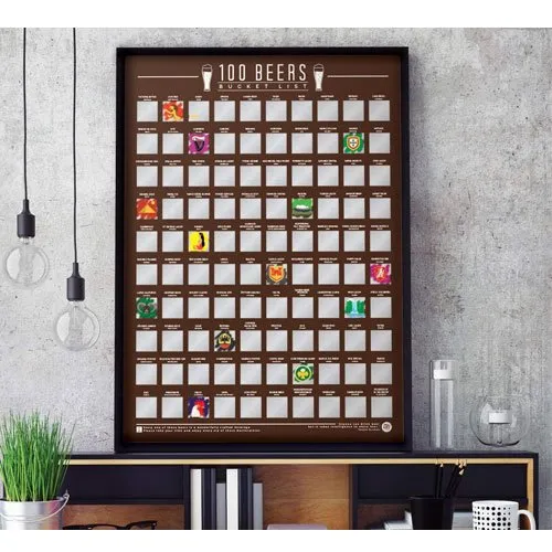 beers bucket list scratch poster