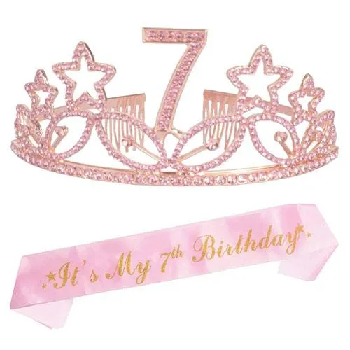 7th birthday tiara and sash