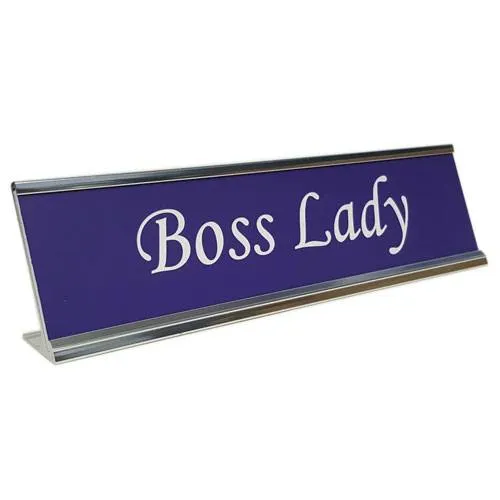 boss lady desk plate