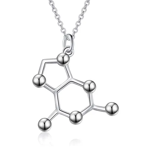 caffeine molecule necklace