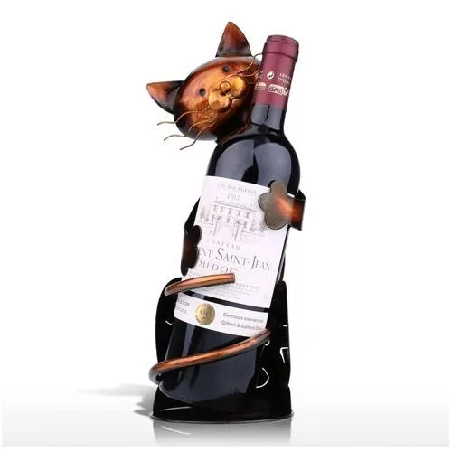 cat wine bottle holder decor
