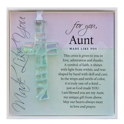 clear glass cross charm