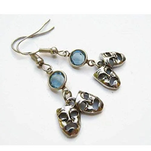 comedy tragedy mask earrings