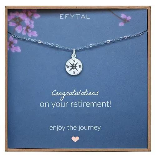 retirement compass necklace