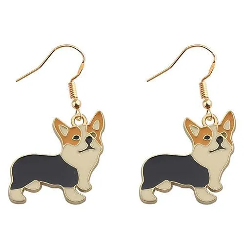 corgi dangling earrings