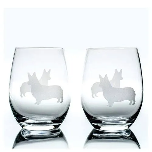 stemless wine glasses pair