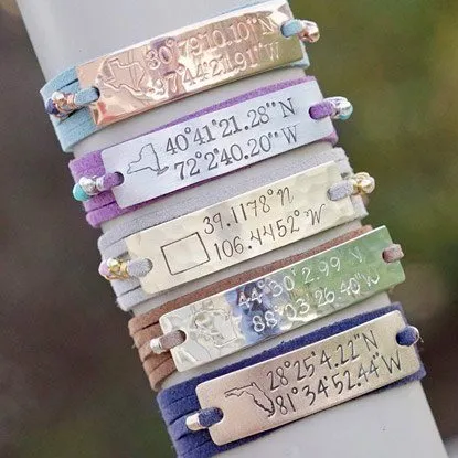 coordinates bracelet gift