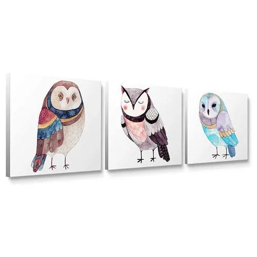 cute owl canvas wall art