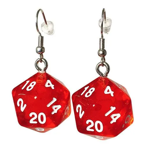 d20 dice earrings