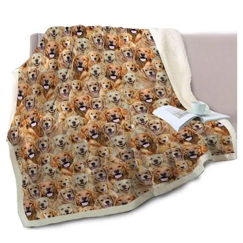 dog sherpa throw blanket
