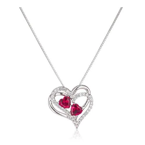 double heart pendant necklace gift