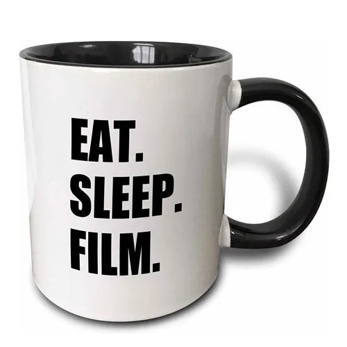 eat sleep film mug