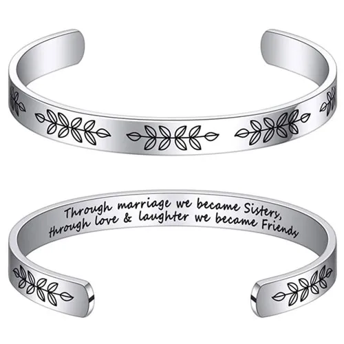 engraved sister in law bracelet