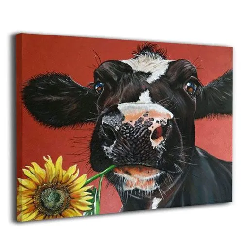 farm cow artwork canvas