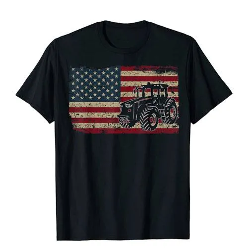 farm tractors usa flag