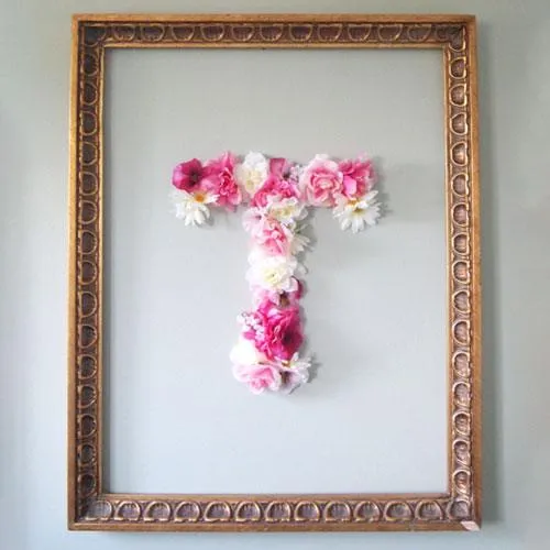 flower monogram wall art