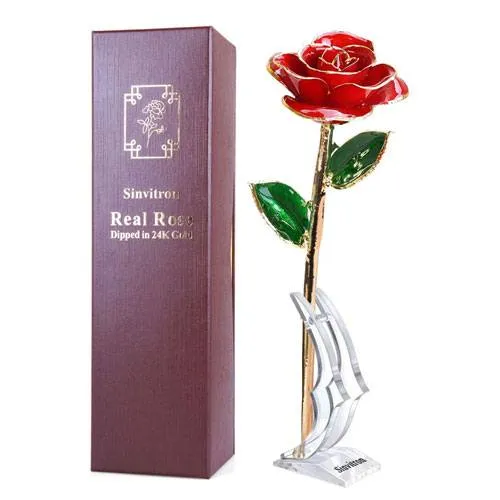 gold dipped rose gift