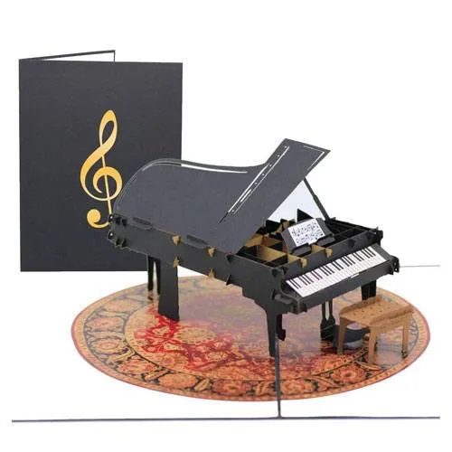grand piano pop up card