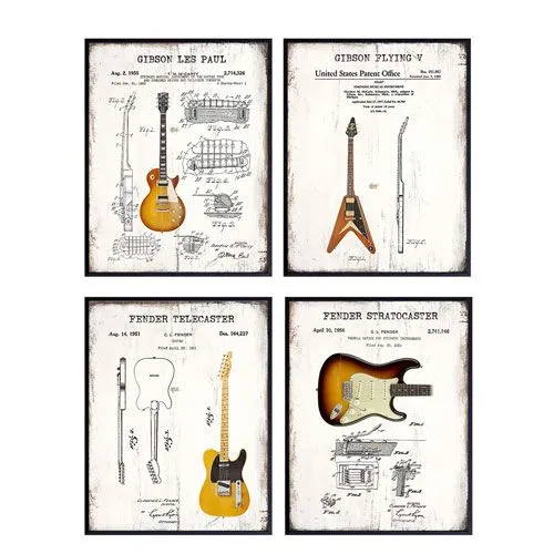guitar patent wall art prints