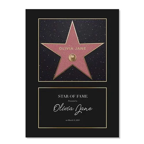 hollywood walk of fame star print