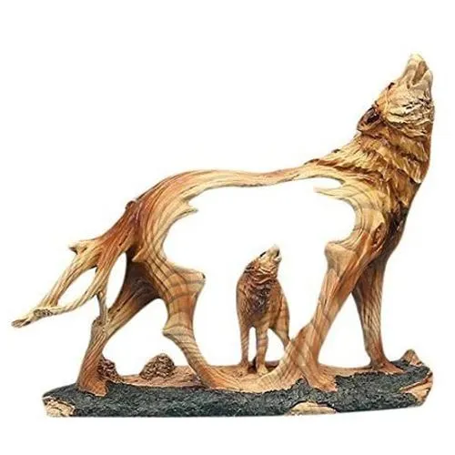 howling wolf sculpture