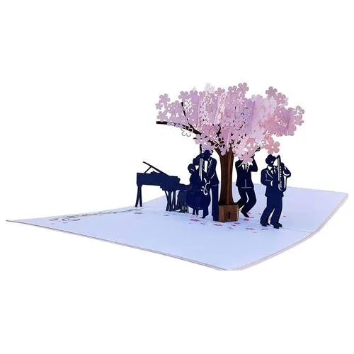 jazz band pop up card