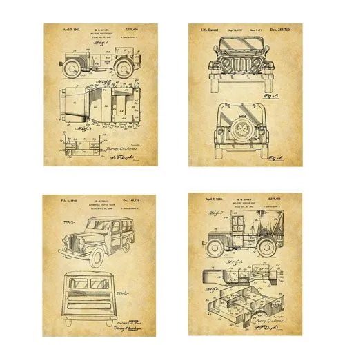 jeep patent wall art prints