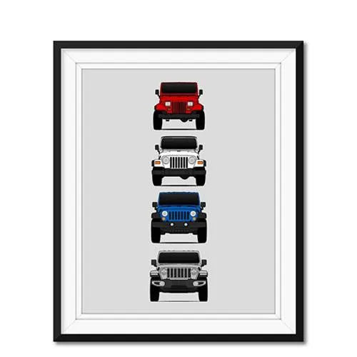 jeep wrangler generations poster