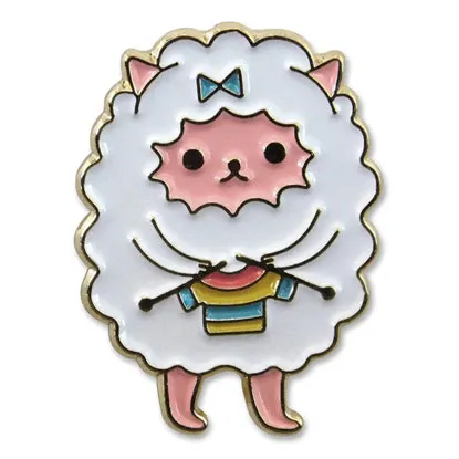 knitting enamel pin