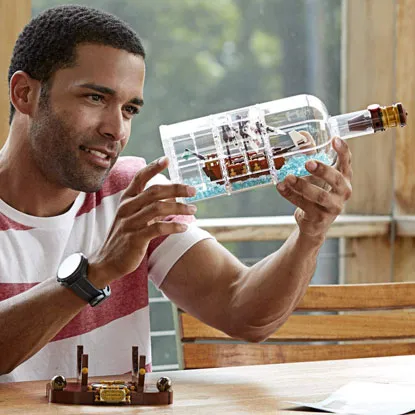 LEGO ship in a bottle