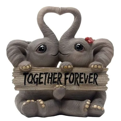 loving elephants figurine
