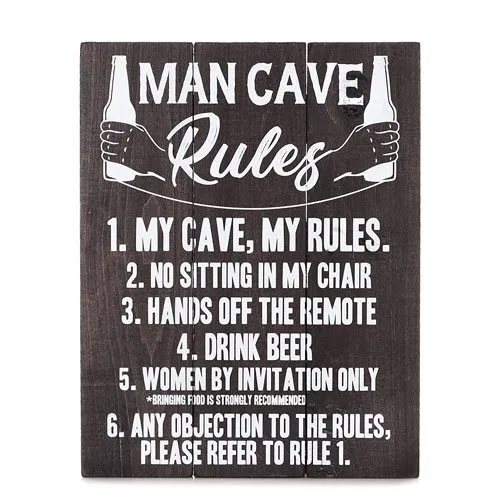 man cave rules sign