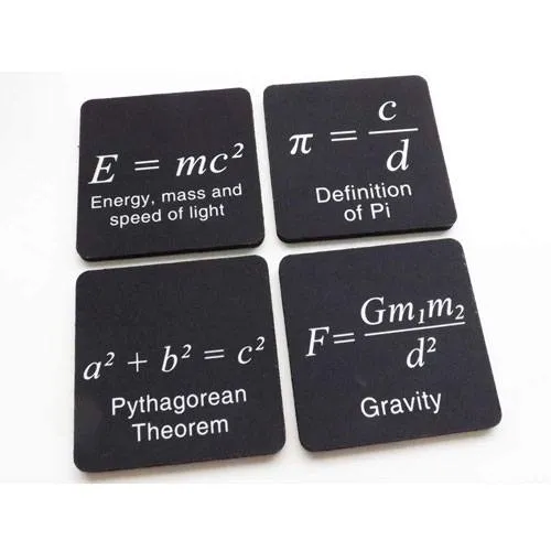 math formula drink coasters