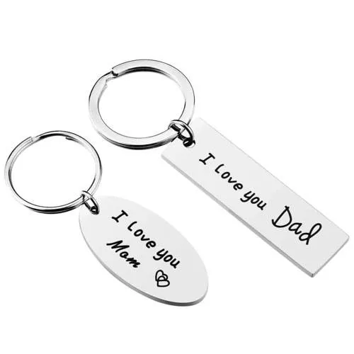 mom dad keychain set