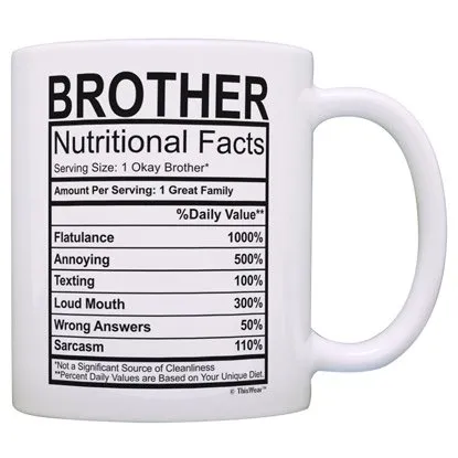 nutritional brother facts mug