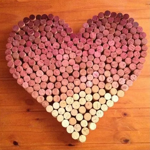ombre wine cork heart