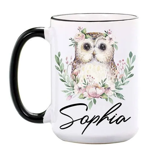 personalized owl coffee mug