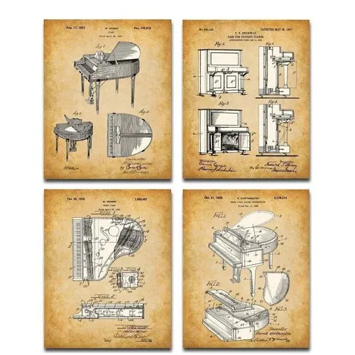 piano patent art prints