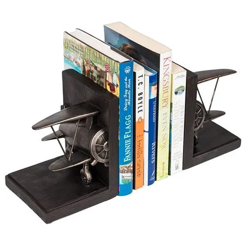 airplane bookends set