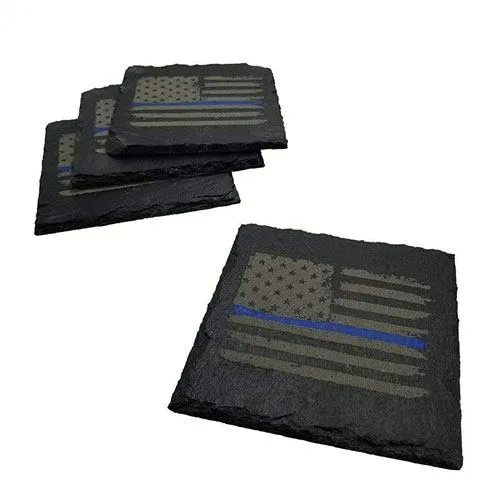 police american flag coaster set