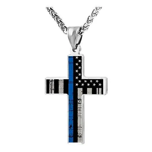 police thin blue line pendant