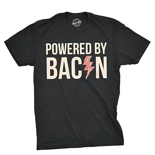 powered by bacon t-shirt