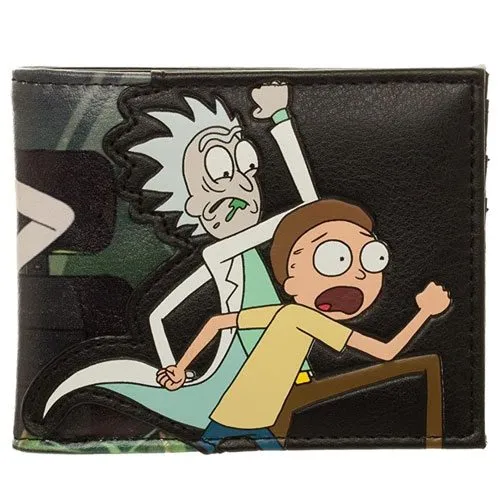 rick and morty leather wallet gift